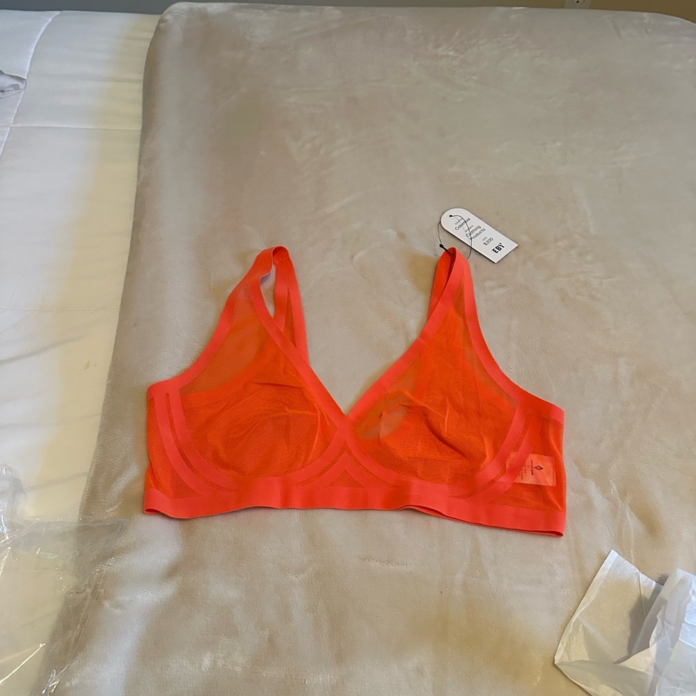 EBY Sheer Orange Bralette NWT